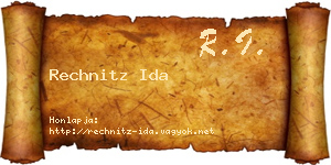 Rechnitz Ida névjegykártya