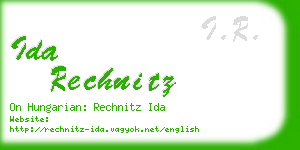 ida rechnitz business card
